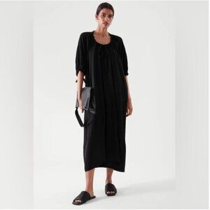 COS black drawstring dress size 8
